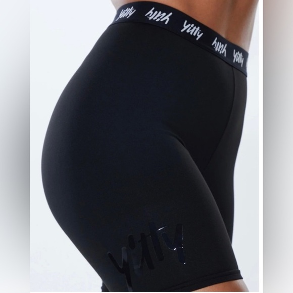 Yitty Major Label Shaping High Waist Logo Waistband Shorts Black Large - Picture 3 of 8